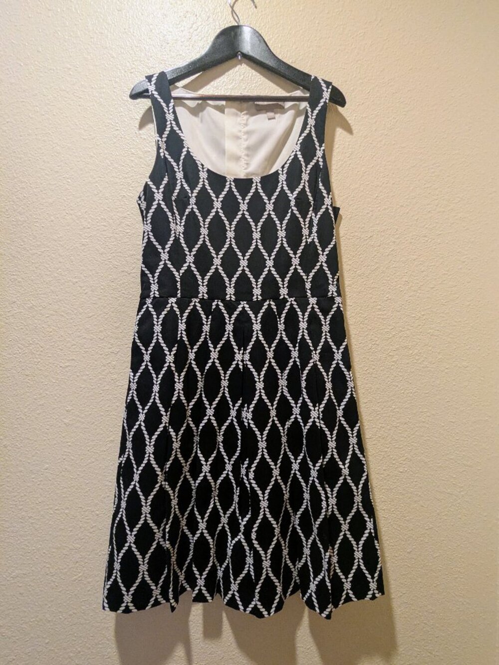 Banana Republic Rope Print Dress in Black & White Size 6 - Picture 3 of 13